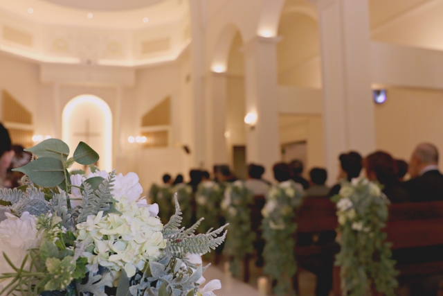 ゲストが集まるチャペル