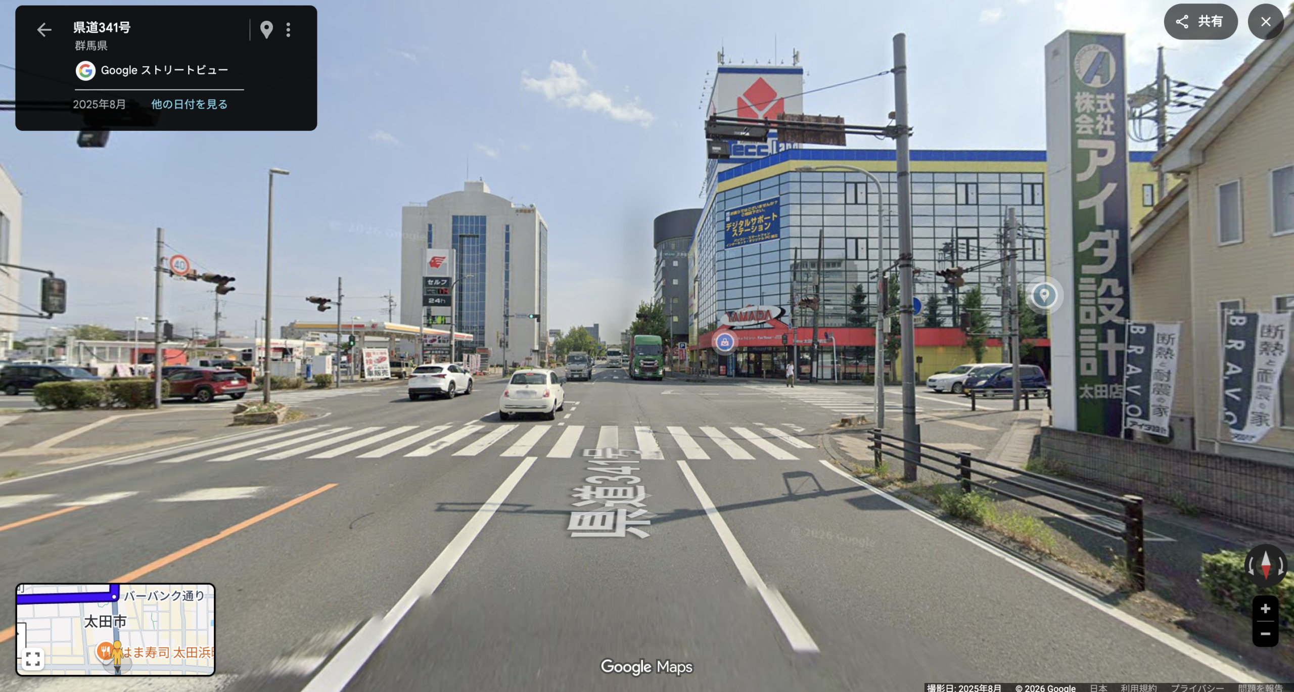 太田ヤマダ電機を右折